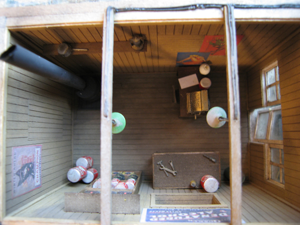 Aerial view of gas station interior