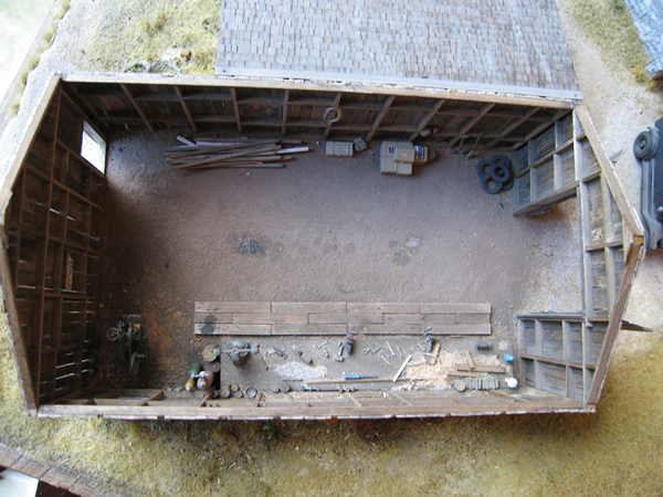 Aerial view of garage barn