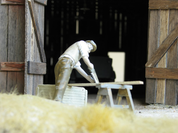 Man sawing