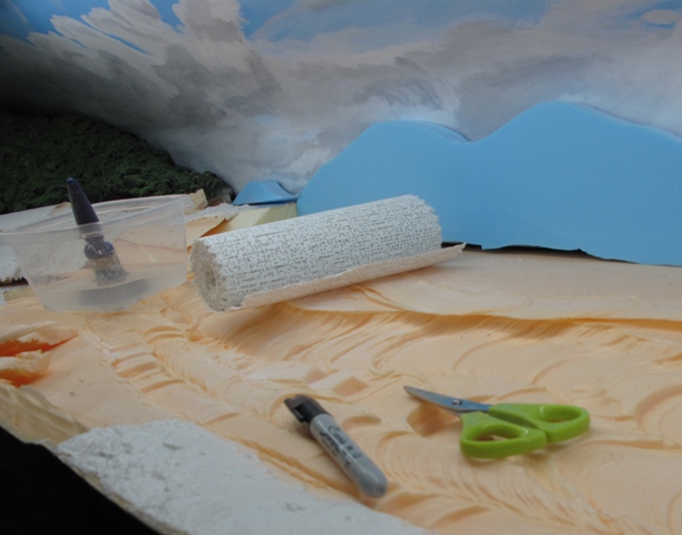 Upper Level plaster cloth scenery