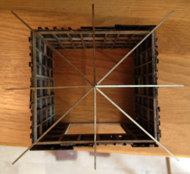 Hand Car Shed roof rafters from above