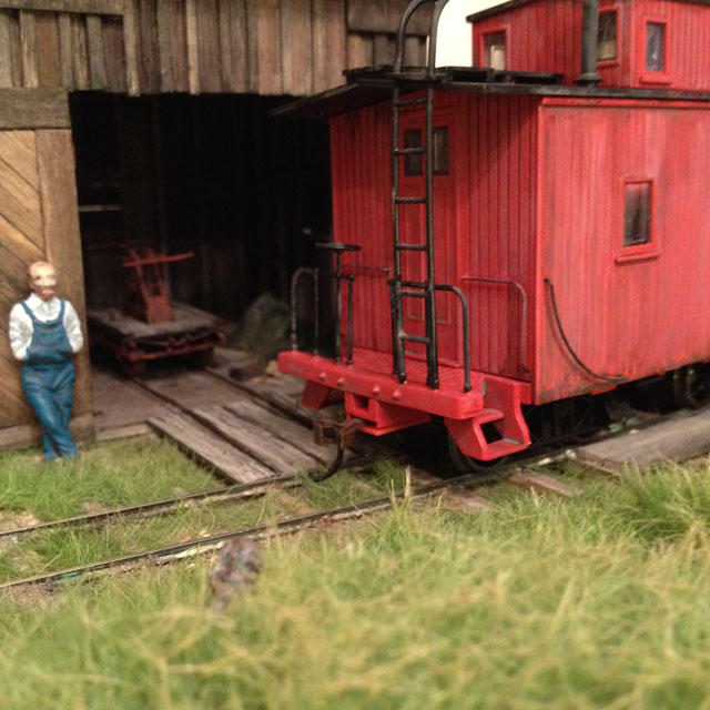 Weathered caboose