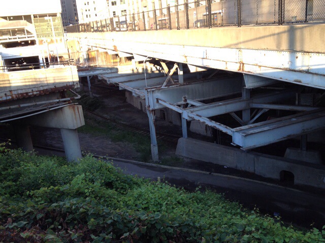 Tracks under the car park