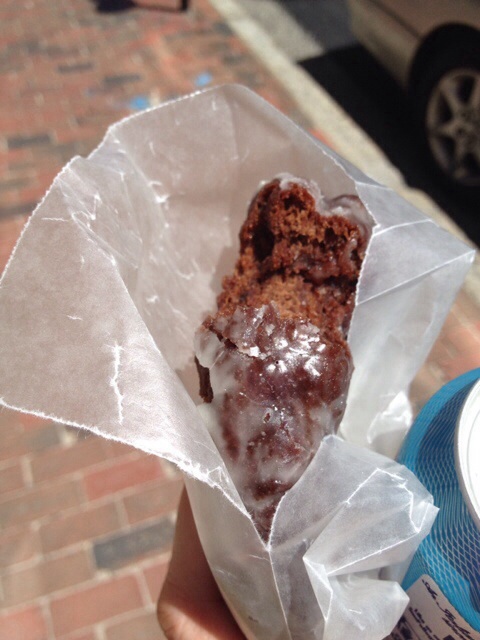 Chocolate and sea salt potato donut from the holy donut
