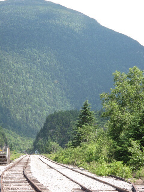 View down the tracks
