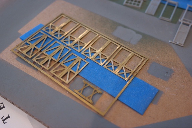 Etched brass door trim