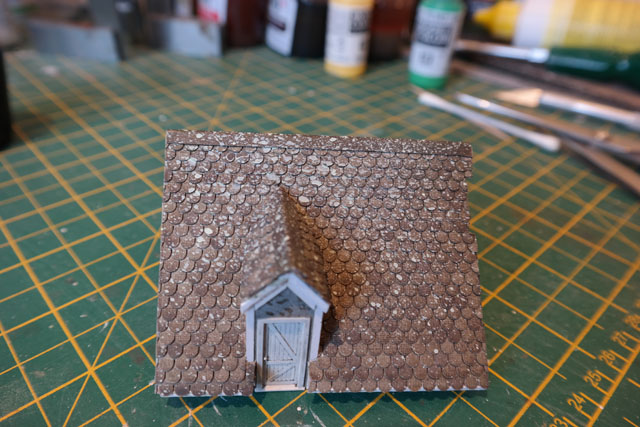 Lichen covered roof